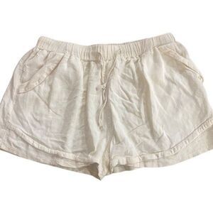 Women’s linen blend shorts size 2XL cream pockets